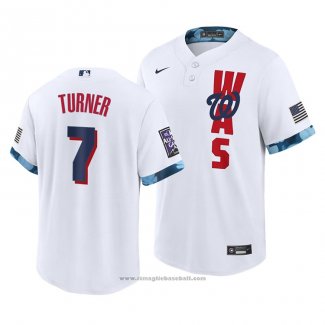 Maglia Baseball Uomo Washington Nationals Trea Turner 2021 All Star Replica Bianco