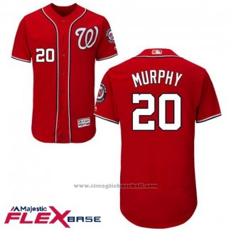 Maglia Baseball Uomo Washington Nationals Wanshington Daniel Murphy Rosso Flex Base Autentico Collection