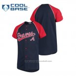 Maglia Baseball Bambino Atlanta Braves Personalizzate Stitches Blu Rosso