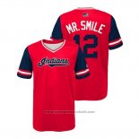 Maglia Baseball Bambino Cleveland Indians Francisco Lindor 2018 LLWS Players Weekend Mr. Smile Rosso