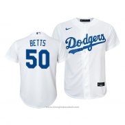 Maglia Baseball Bambino Los Angeles Dodgers Mookie Betts Replica Primera 2020 Bianco