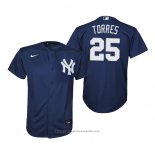 Maglia Baseball Bambino New York Yankees Gleyber Torres Replica Alternato Blu
