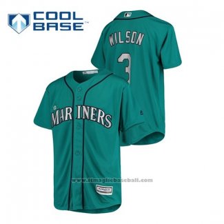 Maglia Baseball Bambino Seattle Mariners Russell Wilson Cool Base MLB X NFL Verde