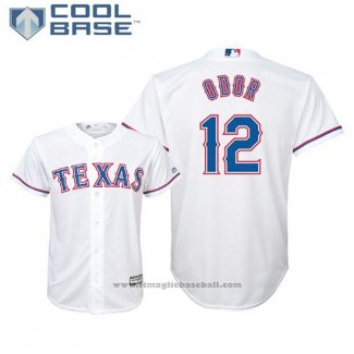 Maglia Baseball Bambino Texas Rangers Rougned Odor Cool Base Home Replica Bianco