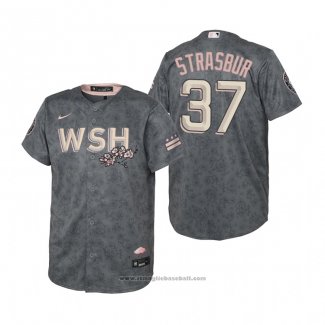 Maglia Baseball Bambino Washington Nationals Stephen Strasburg 2022 City Connect Replica Grigio