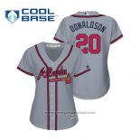 Maglia Baseball Donna Atlanta Braves Josh Donaldson Cool Base Road 2019 Grigio