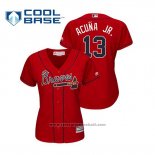 Maglia Baseball Donna Atlanta Braves Ronald Acuna Jr. Cool Base Alternato 2019 Rosso