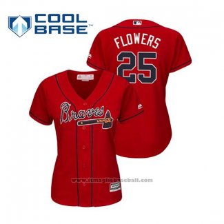 Maglia Baseball Donna Atlanta Braves Tyler Flowers Cool Base Alternato 2019 Rosso