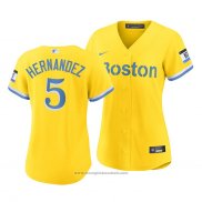 Maglia Baseball Donna Boston Red Sox Enrique Hernandez 2021 City Connect Replica Or