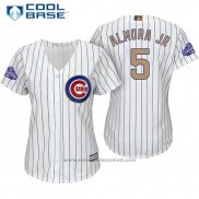 Maglia Baseball Donna Chicago Cubs 5 Albert Almora Jr. Bianco Or Cool Base