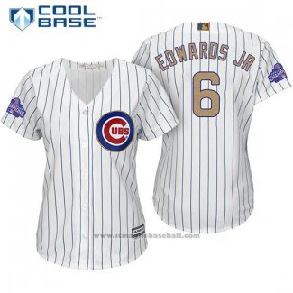 Maglia Baseball Donna Chicago Cubs 6 Carl Edwards Jr. Bianco Or Cool Base