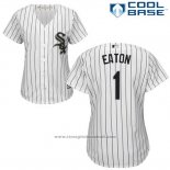 Maglia Baseball Donna Chicago White Sox 1 Adam Eaton Bianco Autentico Collection Cool Base