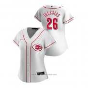 Maglia Baseball Donna Cincinnati Reds Raisel Iglesias 2020 Replica Home Bianco