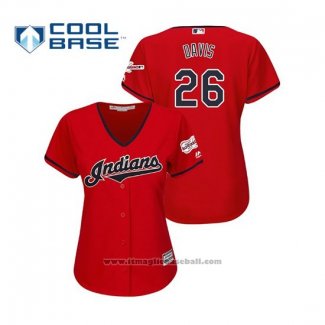 Maglia Baseball Donna Cleveland Indians Rajai Davis 2019 All Star Patch Cool Base Rosso