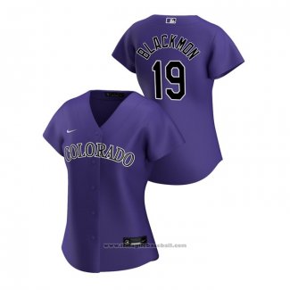 Maglia Baseball Donna Colorado Rockies Charlie Blackmon 2020 Replica Alternato Viola