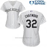 Maglia Baseball Donna Colorado Rockies Tyler Chatwood 32 Bianco Autentico Collection Cool Base