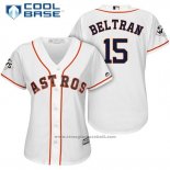 Maglia Baseball Donna Houston Astros 2017 World Series Carlos Beltran Bianco Cool Base