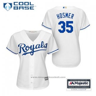 Maglia Baseball Donna Kansas City Royals Eric Hosmer 35 Bianco Home Cool Base