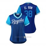 Maglia Baseball Donna Kansas City Royals Jorge Bonifacio 2018 LLWS Players Weekend El Boni Blu