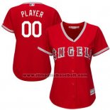 Maglia Baseball Donna Los Angeles Angels Personalizzate Rosso