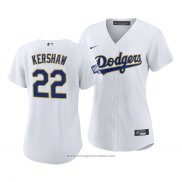 Maglia Baseball Donna Los Angeles Dodgers Clayton Kershaw 2021 Gold Program Replica Bianco