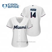 Maglia Baseball Donna Miami Marlins Martin Prado Cool Base Home 2019 Bianco