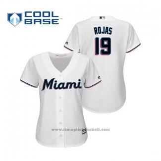 Maglia Baseball Donna Miami Marlins Miguel Rojas Cool Base Home 2019 Bianco