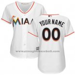 Maglia Baseball Donna Miami Marlins Personalizzate Bianco