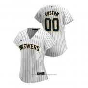 Maglia Baseball Donna Milwaukee Brewers Personalizzate 2020 Replica Alternato Bianco