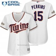 Maglia Baseball Donna Minnesota Twins 2017 Postseason Glen Perkins Bianco Cool Base