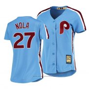 Maglia Baseball Donna Philadelphia Phillies Aaron Nola Cooperstown Collection Road Blu