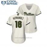 Maglia Baseball Donna Philadelphia Phillies Cesar Hernandez 2018 Memorial Day Cool Base Crema