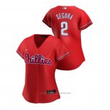 Maglia Baseball Donna Philadelphia Phillies Jean Segura 2020 Replica Alternato Rosso