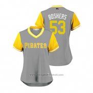 Maglia Baseball Donna Pittsburgh Pirates Buddy Boshers 2018 LLWS Players Weekend Boshers Grigio