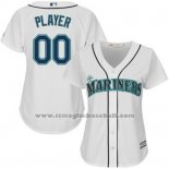 Maglia Baseball Donna Seattle Mariners Personalizzate Bianco