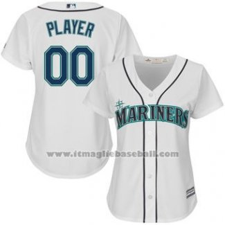 Maglia Baseball Donna Seattle Mariners Personalizzate Bianco