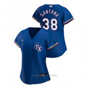 Maglia Baseball Donna Texas Rangers Danny Santana 2020 Replica Alternato Blu