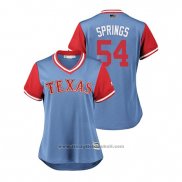 Maglia Baseball Donna Texas Rangers Jeffrey Springs 2018 LLWS Players Weekend Springs Blu