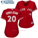 Maglia Baseball Donna Toronto Blue Jays 20 Josh Donaldson Scarlet2017 Cool Base