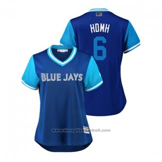 Maglia Baseball Donna Toronto Blue Jays Marcus Stroman 2018 LLWS Players Weekend Hdmh Blu
