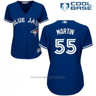 Maglia Baseball Donna Toronto Blue Jays Russell Martin Cool Base Blu