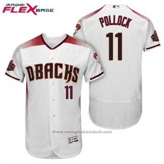 Maglia Baseball Uomo Arizona Diamondbacks 11 A.j. Pollock Bianco Rosso Home Flex Base