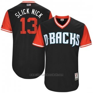 Maglia Baseball Uomo Arizona Diamondbacks 2017 Little League World Series 13 Nick Ahmed Nero