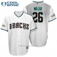 Maglia Baseball Uomo Arizona Diamondbacks 2017 Postseason 26 Shelby Miller Bianco Cool Base