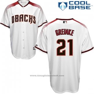 Maglia Baseball Uomo Arizona Diamondbacks 21 Zack Greinke Bianco 2017 Cool Base