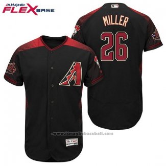 Maglia Baseball Uomo Arizona Diamondbacks 26 Shelby Miller Nero Rosso Alternato Flex Base