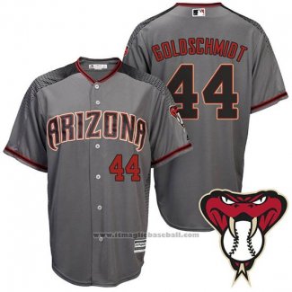 Maglia Baseball Uomo Arizona Diamondbacks 44 Paul Goldschmidt Grigio2