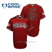 Maglia Baseball Uomo Arizona Diamondbacks Nick Ahmed Cool Base 2019 Allenamento Primaverile Rosso