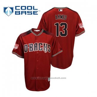 Maglia Baseball Uomo Arizona Diamondbacks Nick Ahmed Cool Base 2019 Allenamento Primaverile Rosso