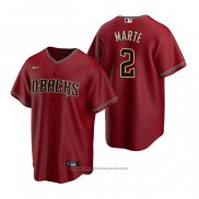 Maglia Baseball Uomo Arizona Diamondbacks Starling Marte Alternato Replica Rosso